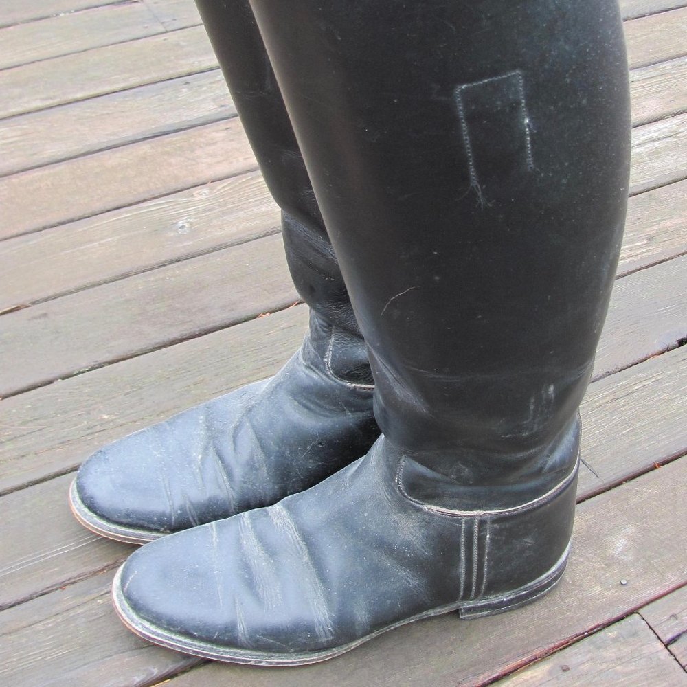Black Leather English Riding Boots
